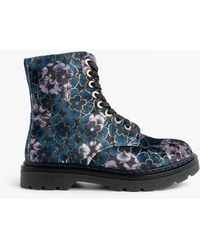 Heavenly Feet - Mdnght Justina2 Viola Velour Ankle Boots Midnight - Lyst