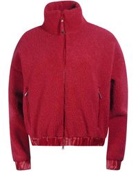 Parajumpers - Fleece Rood Oversized Sweatshirt Met Rits - Lyst