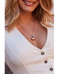 Sosandar - Tear Drop Pendant Necklace Metallic - Lyst