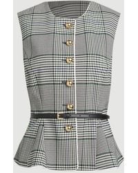 Karen Millen - Tailored Check Belted Peplum Jacket - Lyst