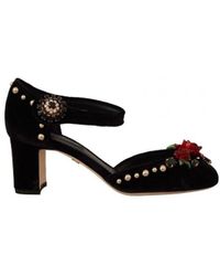 Dolce & Gabbana - Embellished Ankle Strap Heels Sandals Shoes Viscose - Lyst