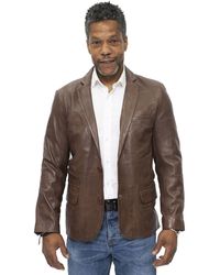 Infinity Leather - Slim 2 Button Blazer Jacket-London - Lyst