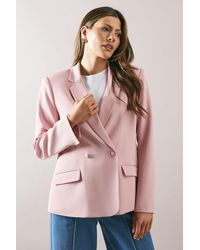 Wallis - Back Detail Double Breasted Blazer - Lyst