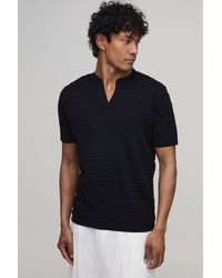 BoohooMAN - Regular Fit V Neck Cotton Blend Knitted T-Shirt - Lyst