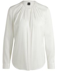 BOSS - Long Sleeve Regular Fit Blouse - Lyst