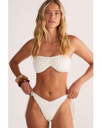 Nasty Gal - Textured Lace Trim Bow Ruched Crop Tie Side Bikini Set - Lyst
