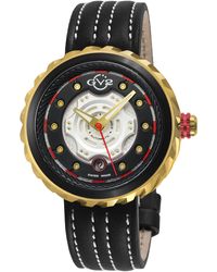 Gv2 - Motorcycle Ipgp/Blk Case, Gp Dial, Gp Hands, Genuine Handmade Italian Leather/ Strap - Lyst