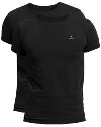 GANT - Men's 2 Pack Crewneck T-shirt In Black - Lyst