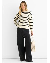 Gini London - Stripe Chunky Knit Oversized Jumper - Lyst
