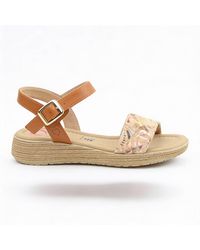 Heavenly Feet - Sara Platform Sandals Tan/ Multi - Lyst