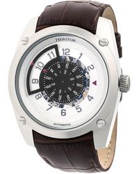 Heritor - Daniels Semi-Skeleton Leather-Band Watch - Lyst