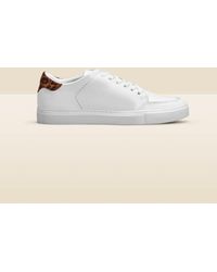 Sosandar - Aria Leopard Print Back Panel Detail Leather Trainers - Lyst