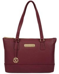 Pure Luxuries - 'Keira' Pomegranate Leather Handbag - Lyst