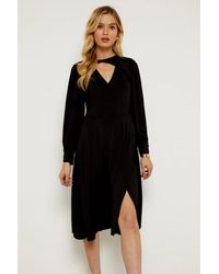 Sosandar - Twist Neck Wrap Front Jersey Dress - Lyst