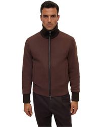 BOSS - Calim Solid Patterned Bomber Jacket With Ribbed Cuff - Lyst