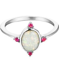 SEOL + GOLD - Sterling Opal And Ruby Oval Ring - Lyst