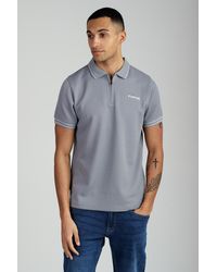 Firetrap - Regular Fit Textured Zip Up Polo Shirt - Lyst