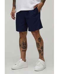 BoohooMAN - Relaxed Fit Mid Length Linen Blend Short - Lyst