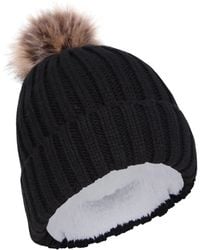 Mountain Warehouse - 'Geneva' Fur Lined Beanie Pom Pom Winter Hat - Lyst