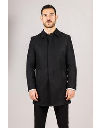 TruClothing - Wool Blend Classic Collar Overcoat - Lyst