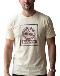 Timberland - T Shirts Tree Print Classic Logo Summer Cotton Crew Neck Top - Lyst