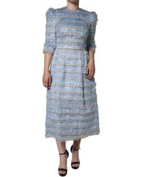 Dolce & Gabbana - Light Jacquard A-Line Midi Dress - Lyst