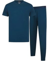 Lyle & Scott - Cotton Pajamas Sets With Short Sleeve And Cuff Trousers - Lyst
