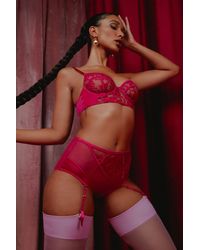 Playful Promises - Felicity Hayward X Pp Lyra Embroide High Waisted Suspender Brief - Lyst