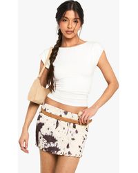 Boohoo - Faux Suede Cow Print Mini Skirt - Lyst