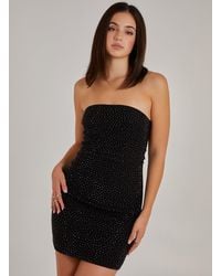 Pink Vanilla - Rhinestone Strapless Bodycon Dress - Lyst