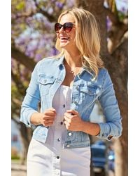Sosandar - Light Wash Denim Jacket - Lyst