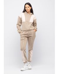 Tom Barron - Modern Tweekleurig Trainingspak Voor Dames Met Halve Rits - Lyst