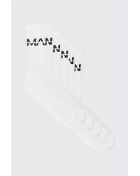 Boohoo - 5 Pack Dash Logo Plain Sport Socks - Lyst
