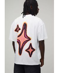 BoohooMAN - Oversized Star Graffiti Heat Sense Print T-Shirt Cotton - Lyst