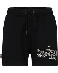 BOSS - Regular Fit Graphic Print Athletic Shorts - Lyst