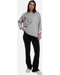 Gini London - Side Contrast Bow Oversized Jumper Top - Lyst