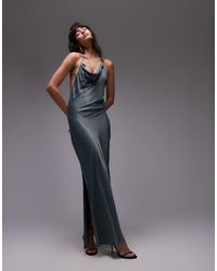 TOPSHOP - Drape Halter Neck Occasion Maxi Dress - Lyst