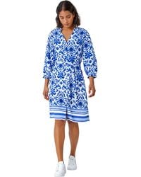 Roman - Abstract Border Print Shirt Dress - Lyst