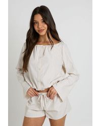 Boohoo - Stripe Drawcord Low Rise Shorts - Lyst
