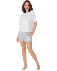 DKNY - Cotton Logo Boxer Sleep Set Marl - Lyst