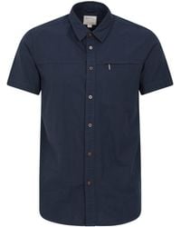 Mountain Warehouse - Coconut Slub Texture Short Sleeve Shirt 100% Cotton Zip Chest Pocket Everyday Wear Top - Lyst