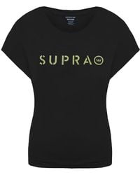 Supra - Kurzarm Rund Hals Schwarze Damen All Caps T-Shirt 192225 010 - Lyst