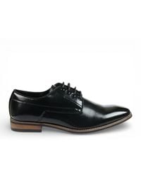 Infinity Leather - Classic Plain Toe Lace-Up Derby Brogue Formal Shoes Faux Leather - Lyst