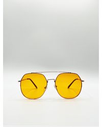 SVNX - Rounded Aviator Style Sunglasses - Lyst
