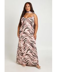 Boohoo - Plus Chiffon Cowl Neck Maxi Dress - Lyst