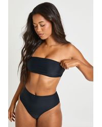 Boohoo - Essentials Detachable Strap Bandeau Bikini Top - Lyst