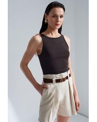 Dilvin - Ribbed Halterneck Sleeveless Blouse - Lyst