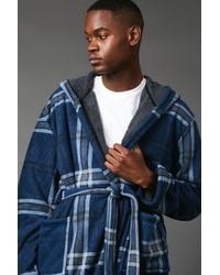 MAINE - Check Bonded Fleece Lined Dressing Gown - Lyst
