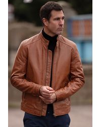 Ashwood Leather - Real Mandarin Collar Biker Jacket - Lyst