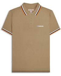 Lambretta - T-Shirt Twin Tipped Polo Button Fasten Roasted Cashew - Lyst